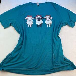 navajo lamb print round neck tshirt womens - 2XL Diné style